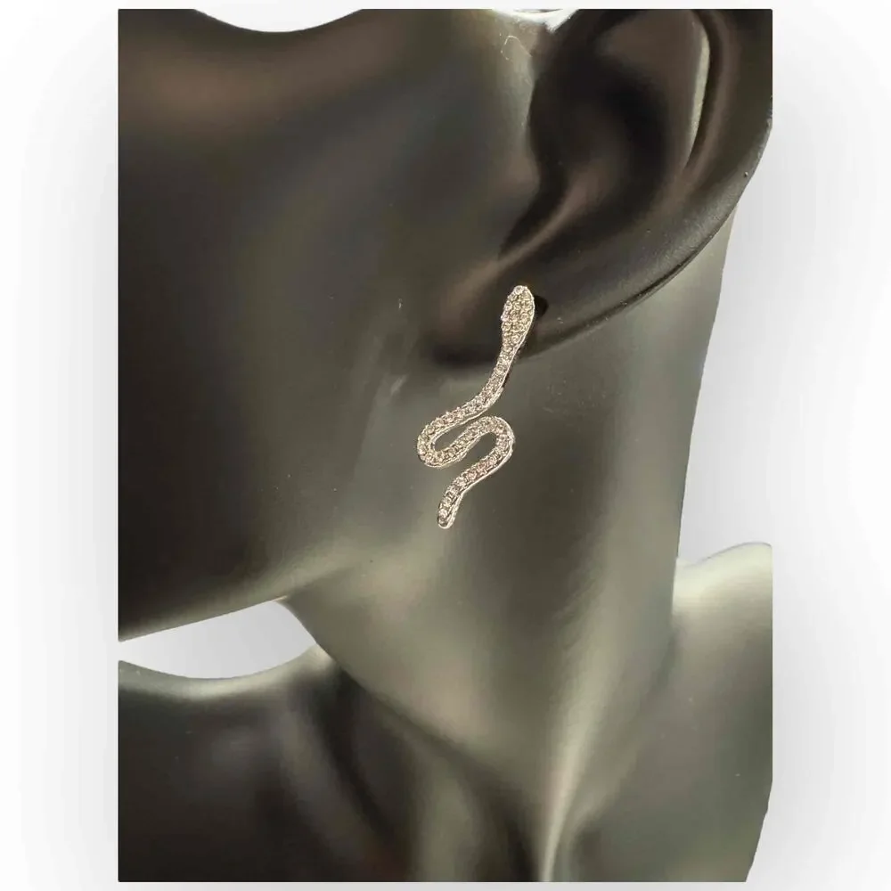 NWT Rhinestone Snake Earrings from Express.